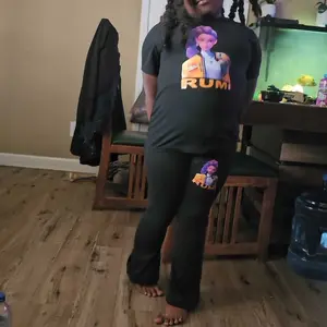 Girls' Kpop Print 2-Piece Set, Casual Sporty Short Sleeve Top & Bell Bottom Pants, Comfortable Elastic Waist, Spring Summer, Girl Clothes School