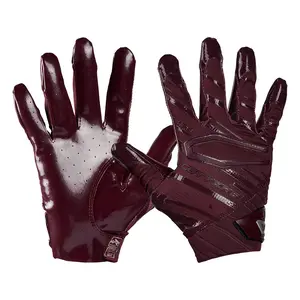 Cutters Rev Pro 6.0 Maroon Football Receiver Gloves - Durable Design for Enhanced Comfort & Performance with Air C-TACK Grip & Lightweight Construction