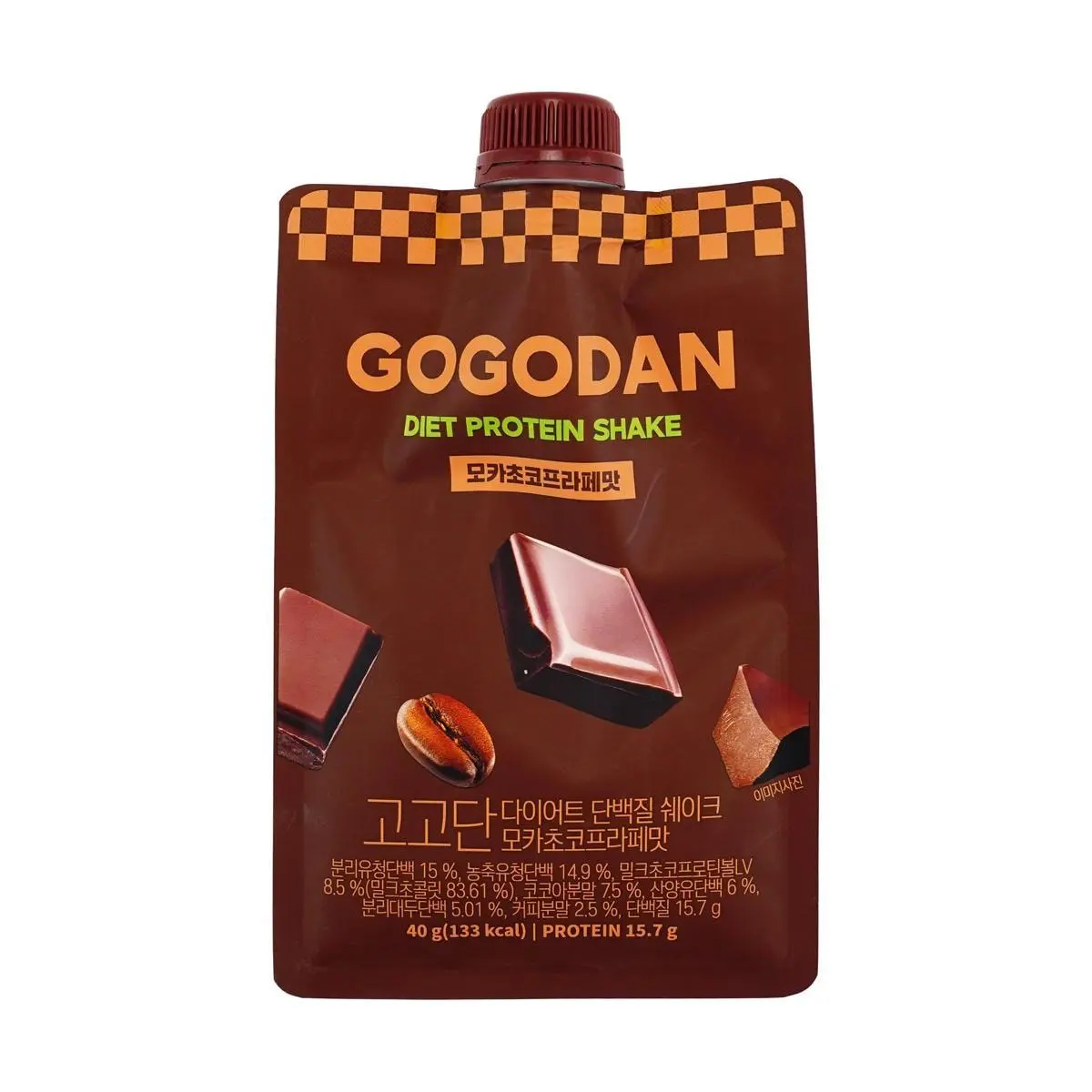 GOGODAN Korean Meal Replacement Protein Shake Mocha Chocolate Flavor 50g - Low Sugar Low Fat High Protein GOGODAN Korean Meal Replacement Protein Shake Mocha Chocolate Flavor 50g - Low Sugar Low Fat High Protein