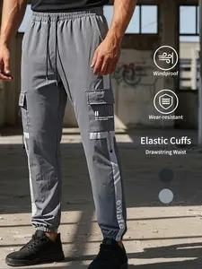 1/2 Pack Men's Durable Cargo Pants, Large Pockets, Quick-Dry, Casual Fitted Style, Ideal for Outdoor Activities, Commuting, Camping, Hiking