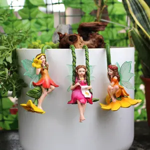 3pcs Fairy Resin Hanging Decor Set, Dreamy Forest Fairies for Balcony Garden, Bedroom Wall Art, Holiday Gift Idea