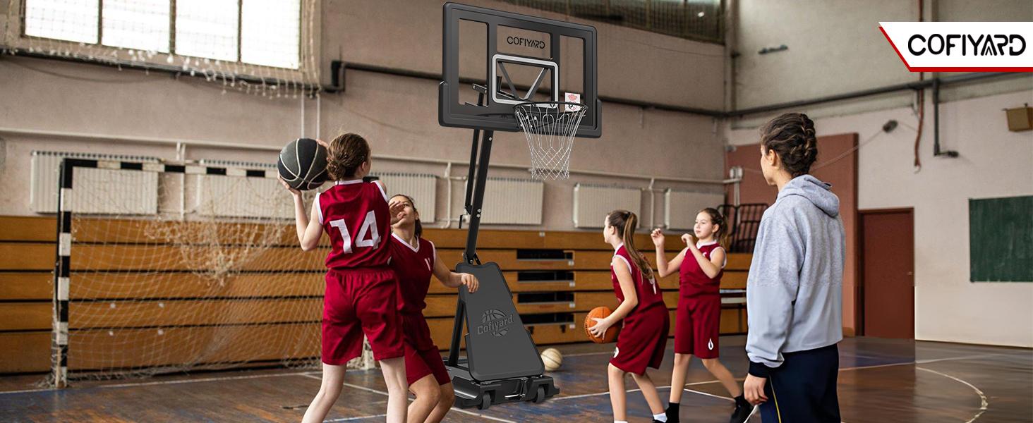 COFIYARD Enhanced version Basketball Hoop Outdoor with 44 Inch Shatterproof Backboard, 5.25-10FT Height Portable Basketball Hoop with Sandbag, Adjustable Basketball Goal System COFIYARD Enhanced version Basketball Hoop Outdoor with 44 Inch Shatterproof Backboard, 5.25-10FT Height Portable Basketball Hoop with Sandbag, Adjustable Basketball Goal System
