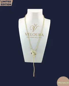 Interlocking Rings Y Necklace (Gold)