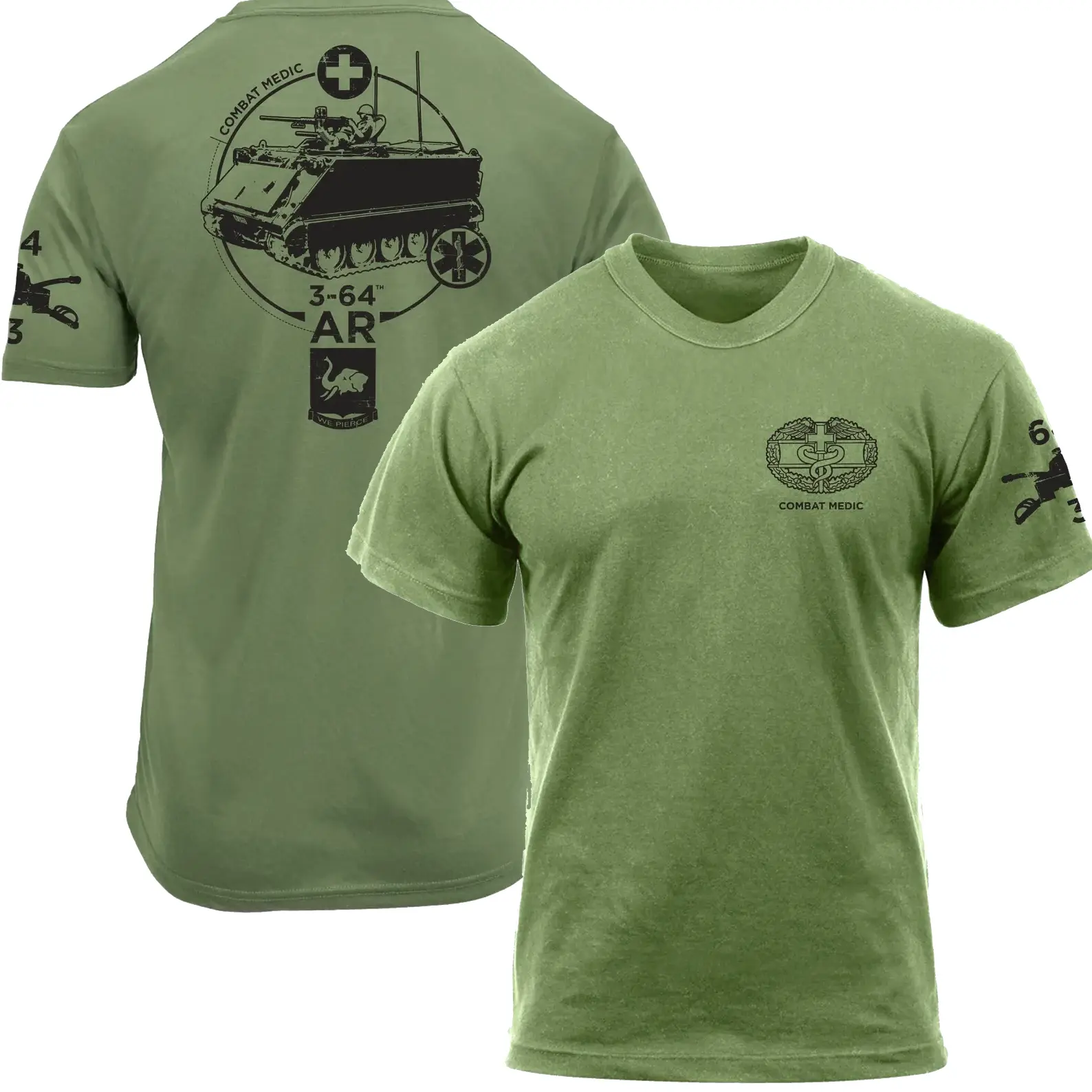 3-64 Armor - Combat Medic - M113 Army T-Shirt,  Infantry Division Military Tee, former soldier Shirts Cotton Classic Top