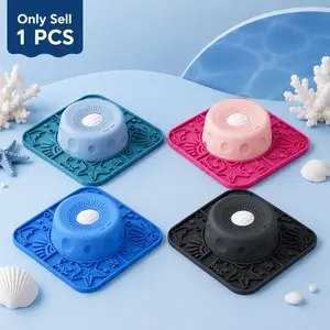 1PC 2026 Upgraded Silicone Slow Feeder Dog Bowls Lick Mat for Liquid, Slow Feeding Bowl with Ocean Pattern, Suction Cup Base, Anti-Slip Anti-Splash Treat Tray for Small Medium Large Dogs and Cats