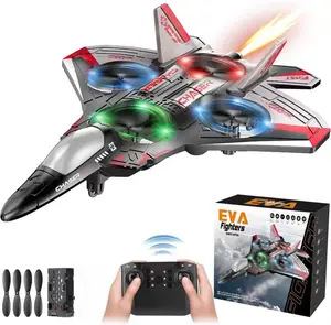 EVA Fighters 4DRC V32 Foam Remote Control Aircraft with Lights & 360° Flip Stunt Rolls RC Fighter Plane for Kids and Adults Fun Toy Gift for Boys