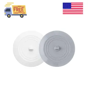 2PCS Bathtub Drain Stopper - 5" Silicone Kitchen Bathroom Hair Water Shower Stopper