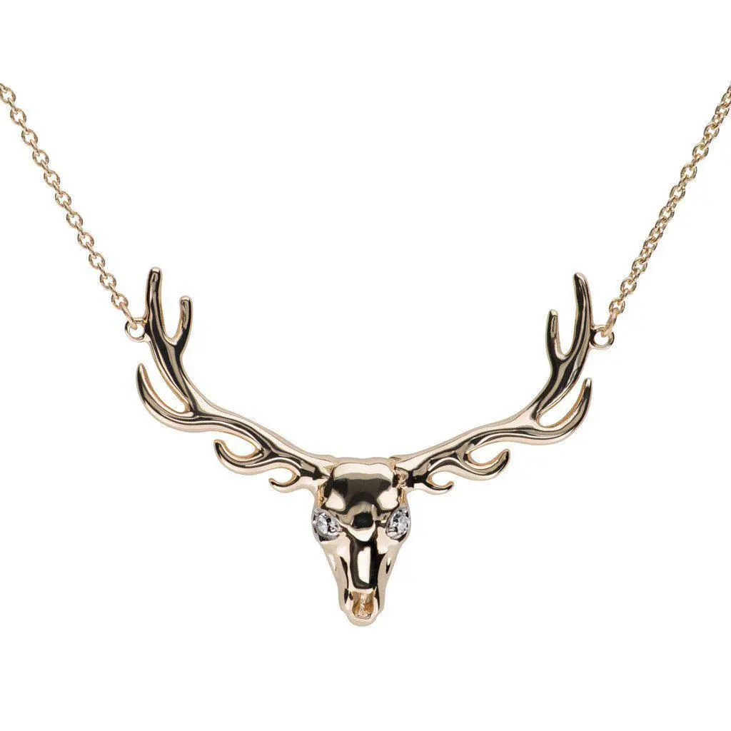 Gold Elk Antler Necklace