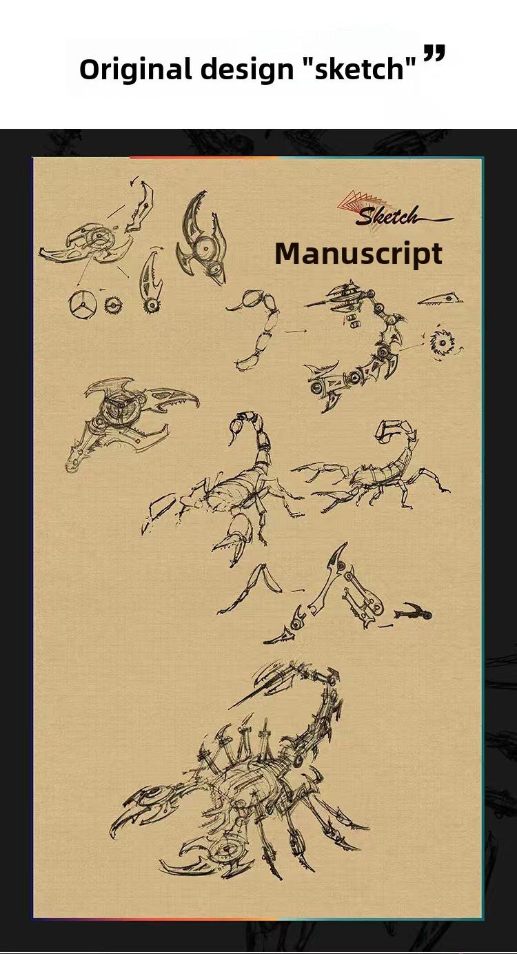 Mechanical Scorpion Metal Assembly Model — Birthday & Holiday Gift for Boys, DIY Craft Toy & Trendy Display Piece · "Purple Scorpion" Assembly Kit — Metal Scorpion Model, Mechanical Assembly, High-Difficulty Handcrafted Puzzle