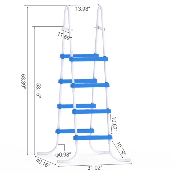 4-Step,52in,White and Blue
