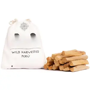 Palo Santo Sticks from Peru Sustainably Wild Harvested Quality Hand Picked 100 Grams Authentic Smudge Sticks Includes a Reusable Drawstring Bag.