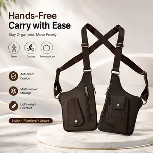 Premium Leather Underarm Crossbody Bag Adjustable Anti-Theft Shoulder Fanny Pack for Phone Travel Cycling Hiking Water-Resistant Daily Use