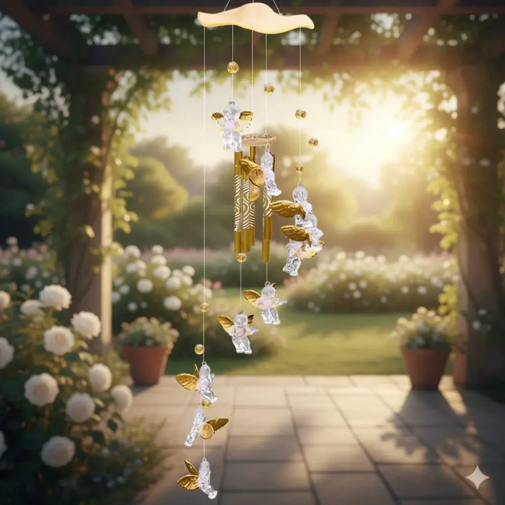 Cupid Wind Chime with Adjustable Bells: Dorm Room Decor, Heartwarming Gift for Graduation Friendship, Perfect for Doors, Windows & Balcony Home Decor, Outdoor Wind Chimes.