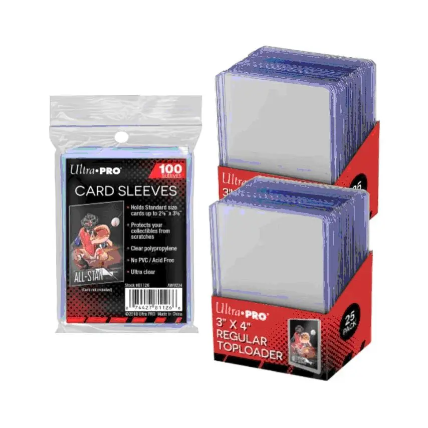 Ultra Pro Hard Protective Sleeves and Penny Sleeve Bundle | 2-Packs of 25 35pt toploaders with 100 clear penny sleeves - Great Protection For All Standard TCG, CCG, and Sports Cards