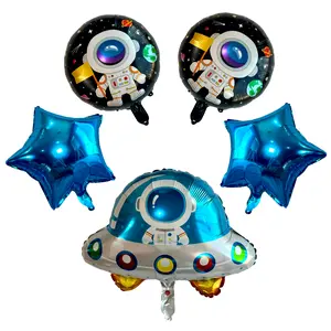 Spaceship & Astronaut Balloon Set – Outer Space Party Decor (5-Piece Set)