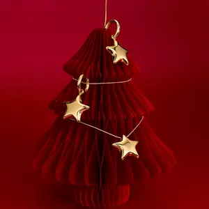 Oufer Stainless Steel Light Weight Water Safe Bubble Star Hand Polish Charm Dropped Hoop Pair of Earring  (Empty in side)