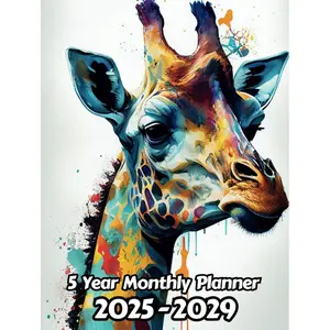 Abstract Giraffe 5 Year Monthly Planner 2024-2028: Large 60 Month Calendar | Gift For People Who Love Safari Animals, Wildlife Animal Lovers | For ... Work | 8.5 x 11 Inches | 121 Pages | v4 Hardcover – August 29, 2023