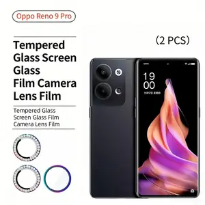 2pcs Metal Eagle Eye Lens Film for Oppo Reno9, Rear Camera Tempered Glass Protection Film, Reno 9 Pro Diamond Eagle Eye Phone Camera Protector