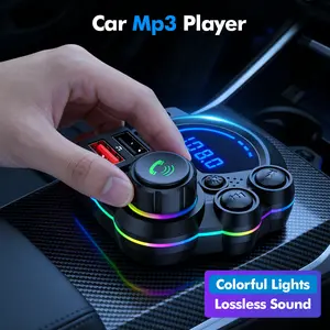 Bluetooth 5.3 Car Adapter Charger 4-Port Fast Charging PD36W QC3.0 18W Wireless FM Transmitter Deep Bass LED Backlit Hands-Free Calling USB Drive Support