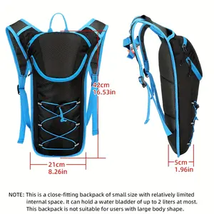 Close-fitting outdoor sports backpack, bicycle riding backpack, small sports backpack with reduced shaking, can fix water bag, breathable and lightweight, chest strap includes survival whistle, suitable for jogging, cross-country hiking, mountain running