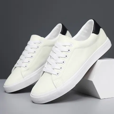 Men's Sporty Lace Up Low Top Sneakers, 2024 New Style Casual Comfortable Breathable Skate Shoes for Men, Fashionable Sneakers for Daily Wear, Sneakers for Spring, Trendy Sneakers, Stylish Sneakers, Fashion Footwear Sneakers