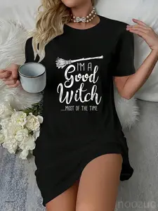 I'm A Good Witch Most Of The Time Casual Dress Witch Broom Dress