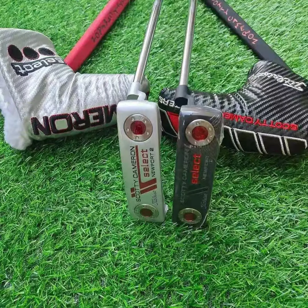 Classic Blade Golf Putter, Black & Silver Finish, Straight Alignment Line, With Protective Headcover