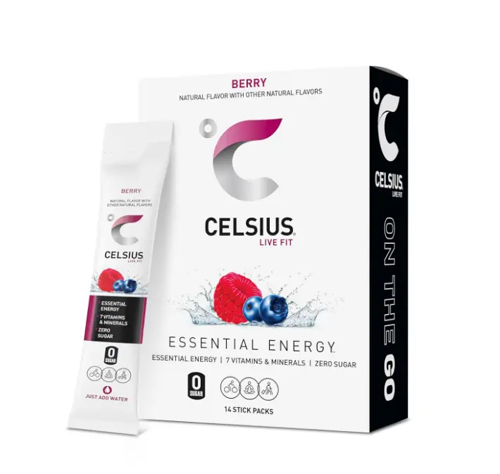 CELSIUS On-The-Go Powder Stick Packs, Zero Sugar (14 Sticks per Pack)