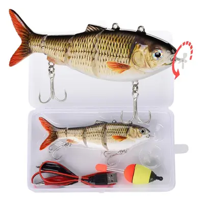 battery fishing lure HADORAM Robotic Swimming Electric Lures 5.12" USB Rechargeable LED Light Wobbler 4 Segment Multi Jointed Swimbaits Hard Lures Fishing Tackle (Common Shad) : Sports & Outdoors designed with LED lights for enhanced visibility and attraction Robotic Swimming Fishing Electric Lures