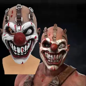 Twisted Metal Sweet Tooth Cosplay Mask - 100% Natural Latex Full-Face Scary Clown Killer Mask, with Box, Halloween Accessory for Adults, Festive & Party Supply