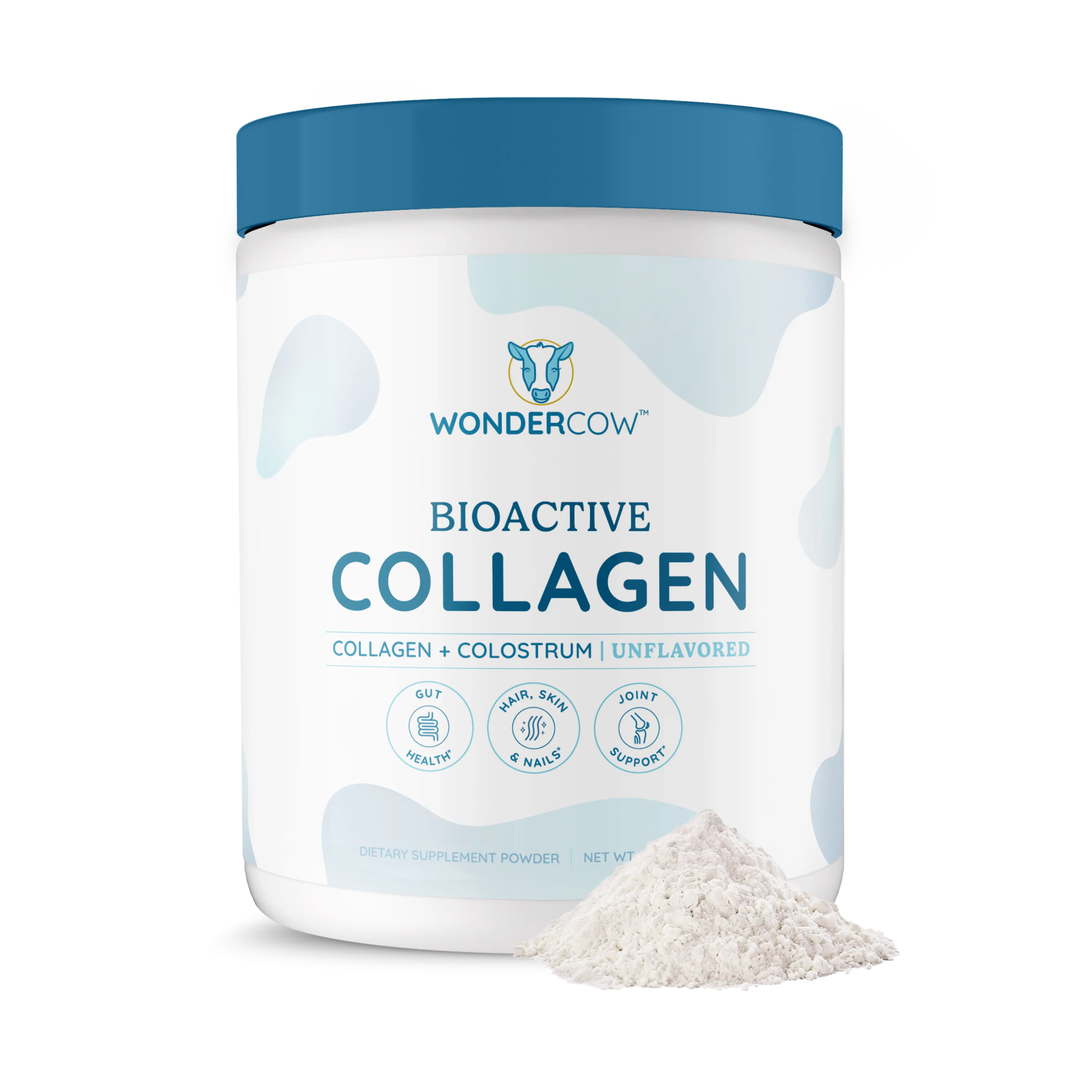 WonderCow, Bioactive Hydrolyzed Collagen, w/ Whole Colostrum, Joint & Skin Health, Immune Support & Recovery, 30 Servings