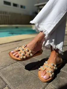 Antelope Alex Taupe Pearl Leather Sandal
