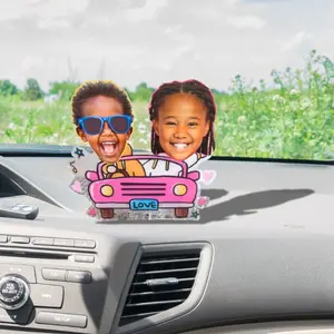 Personalized 2 Person DIY Bobblehead Kit with Auto Stand – Design Your Own Custom Wobbly Figure | Fun Personalized Decor with Acrylic Body Board for Photo Ornaments