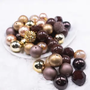 Like Me Latte Chunky Acrylic Bubblegum Bead Mix [50 Count]