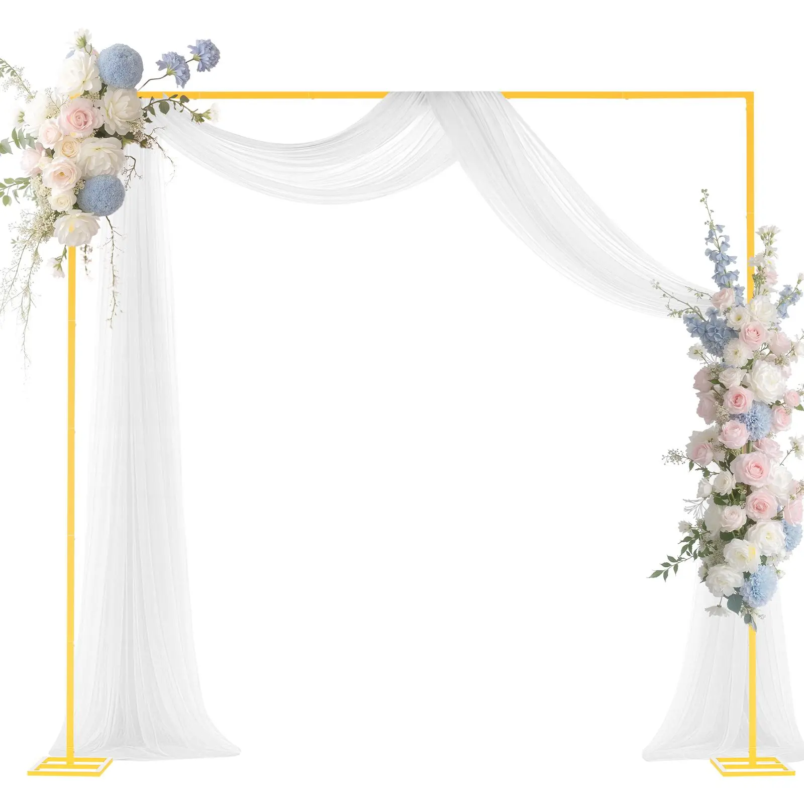 【summerfinds】VEVOR 8x8 ft Square Gold Metal Arch Backdrop Stand, Corrosion Proof, Durable, Stable Structure, Easy to Install, Indoor Festive Backdrops & Banners for Wedding Ceremony, Balloon Decor, Floral Arrangement