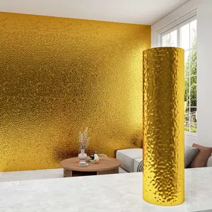 Self-Adhesive Metal Texture Wallpaper Roll, 15.7x118.1 Inches Vinyl Wall Paper, Easy Peel and Stick, Home Decor Sticker for Bedroom Living Room Bathroom