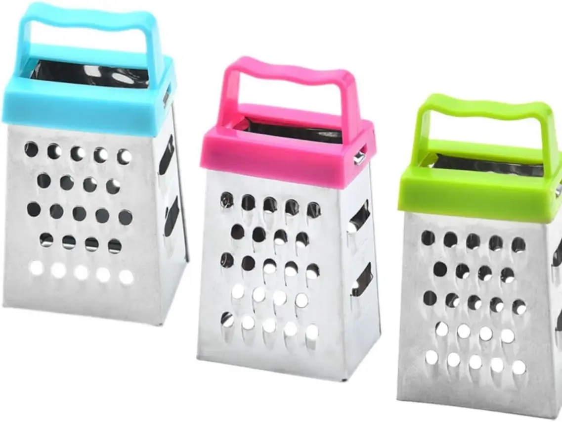 3-Piece Mini Cheese Grater Set - Stainless Steel Handheld Slicer for Fruits & Vegetables Easy to Clean Durable Kitchen Tool