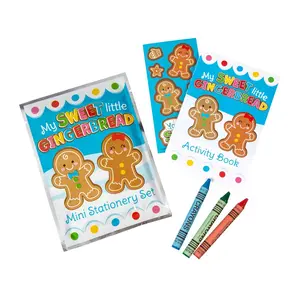 3" x 4 1/2" Gingerbread Characters Coloring Book Sets - 12 Sets