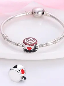 Coffee Cup & Heart Design Charm, Fashionable Cute Pendant Bead for Women & Girls, DIY Jewelry Accessories for Bracelet & Necklace Making