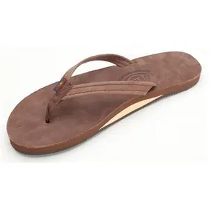 Rainbow Sandals Single Layer Premier Leather with Arch Support and a Narrow Strap (Womens) - Expresso