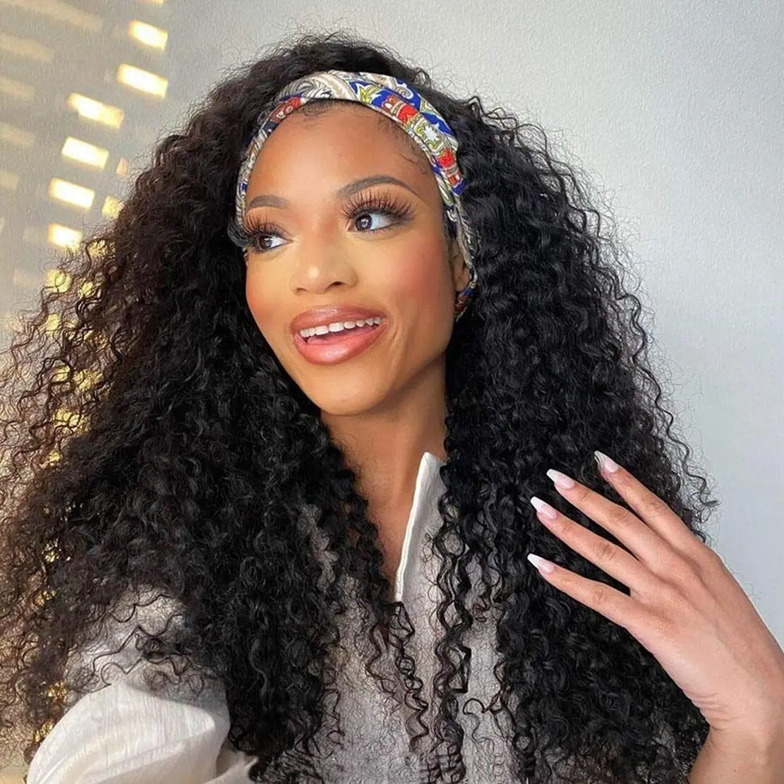 【NEW IN】Alipearl Hair Afro Kinky  Curly Headband Wig Human Hair Ready To Go Glueless Wig with headband 180% Density dealsforyouday