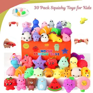 30 Pack Squishy Toys for Kids, Kawaii Mochi Squishies Party Favors, Mini Sensory Stress Toys, Classroom Prizes, Birthday Goodie Bags, Kids Gifts 4-12