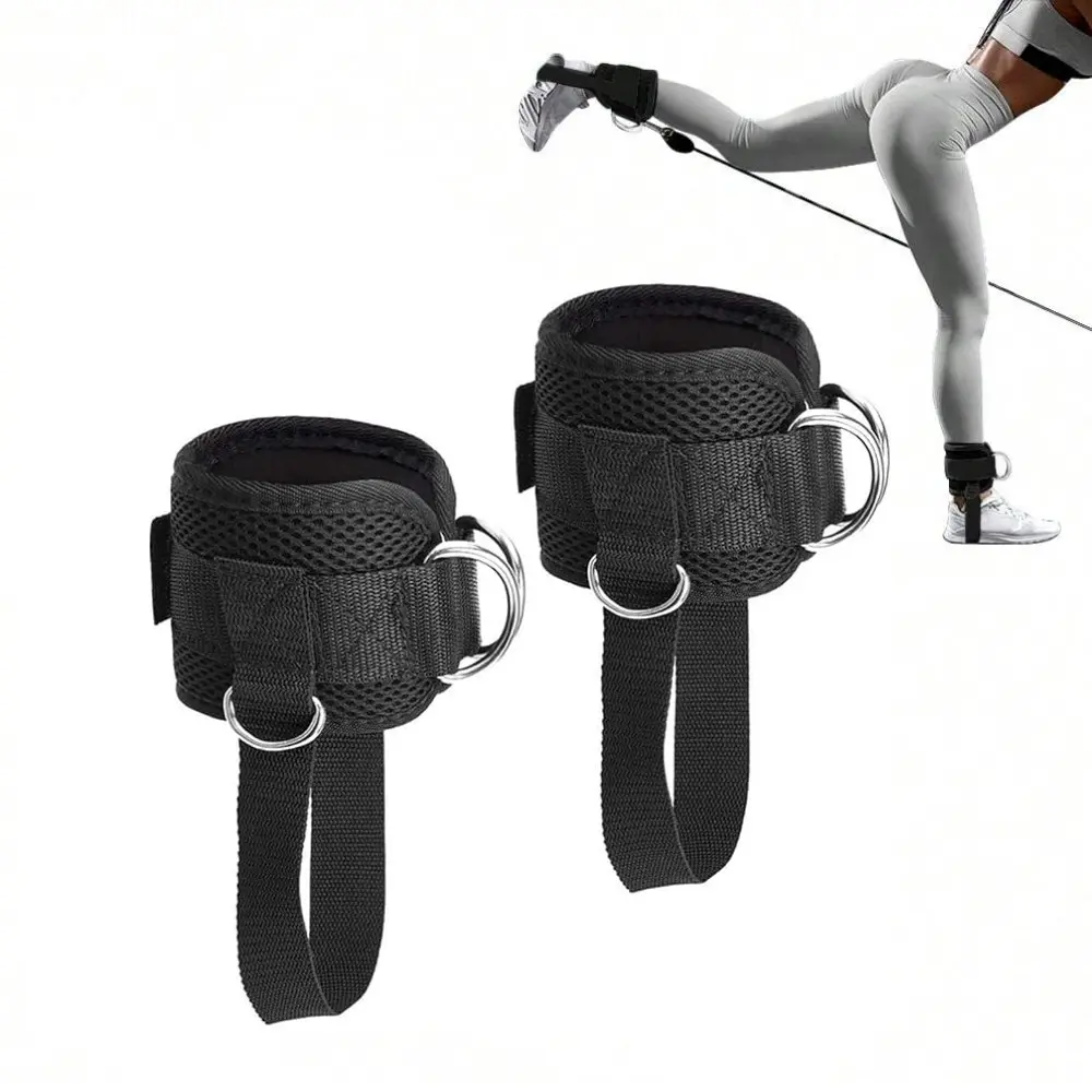 Padded Ankle Straps for Cable Machine Kickbacks, Glute Workouts, Leg Extensions, Curls, Booty Hip Abductors Exercise, Adjustable Comfort Ankle Cuff for Gym