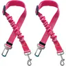 Dog Seat Belt for Car 2 Pack, Adjustable Bungee Pet Safety Tether with Elastic Buffer, Seat Belt Buckle Clip, Zinc Alloy Hook & Durable Nylon Strap
