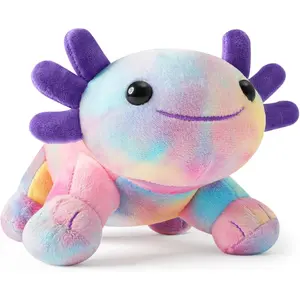 Soft Cute Axolotl Plush Stuffed Animal Toy, Cute Pillow Doll Plushies for Kids, Multicolored