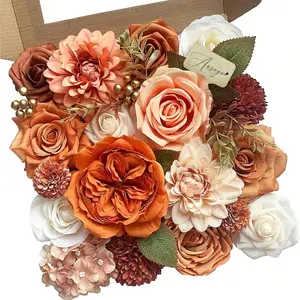 21pcs/Set Artificial Flowers For Fall Season, DIY Wedding Bouquet, Bridal Shower Centerpieces, Party & Home Decor, Cake Decorations, Winter, Table Decoration,Centerpieces,Artificial Flowers,Plastic Flowers, Valentine Day, Gift Gifts Birthday Graduation