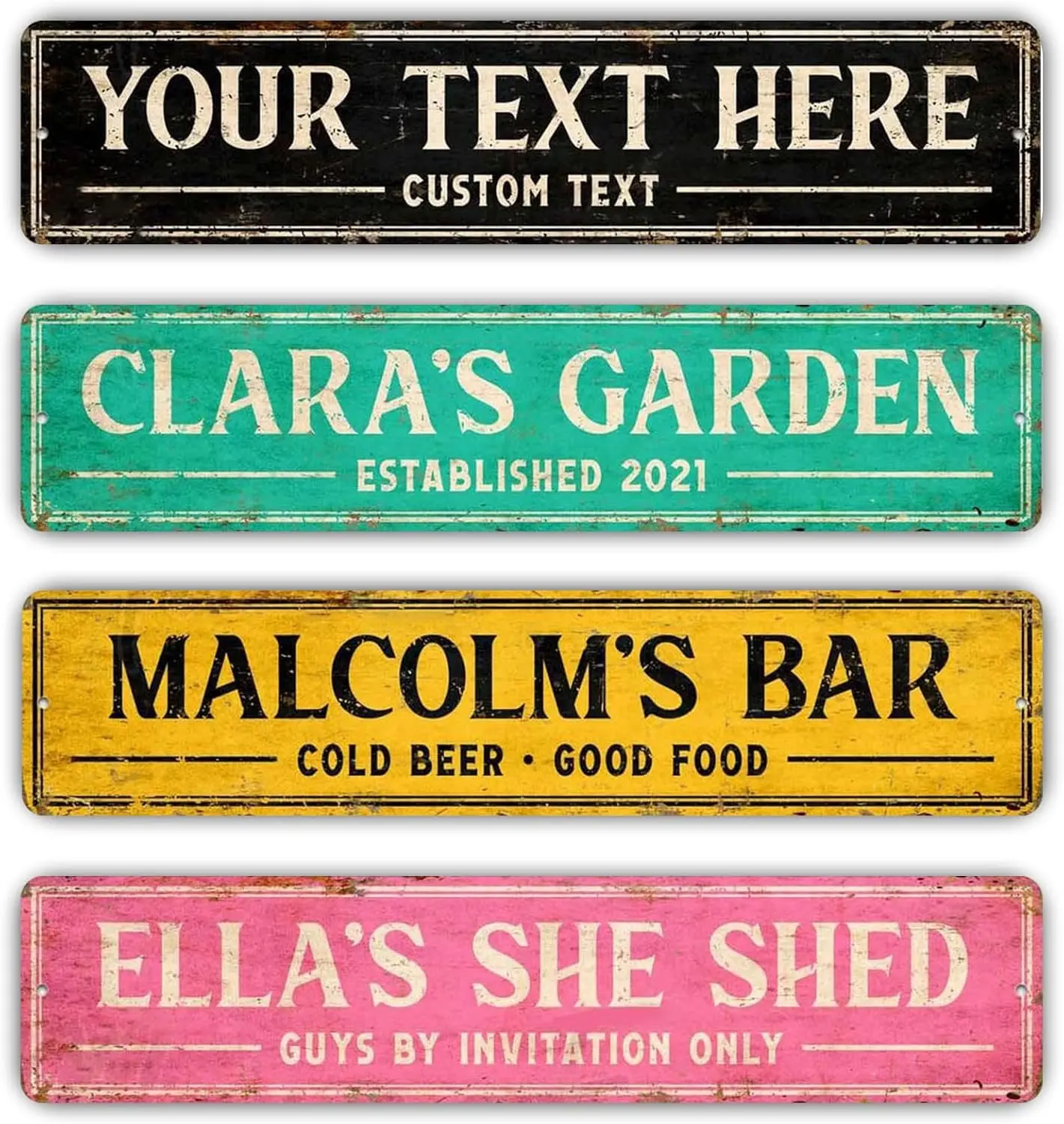 Custom Signs Outdoor Metal, Personalized Street Sign, Create Your Own Sign - Vintage Metal Signs for Indoor/Outdoor Use, Choose Your Color and Size