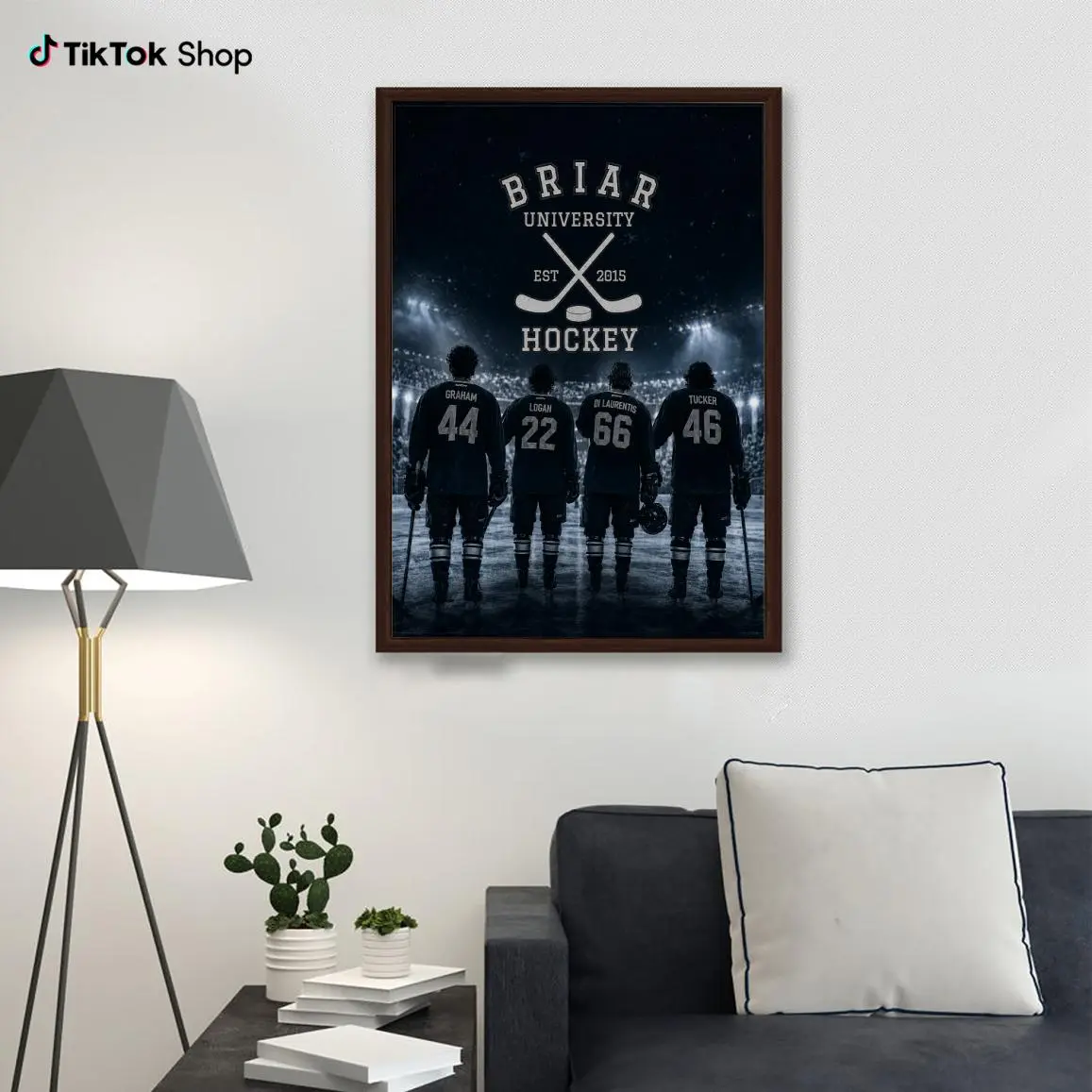 Hockey Romance Poster, Fictional College Hockey Team Wall Art, Sports Romance Book Lover Print, Bookish Room Decor