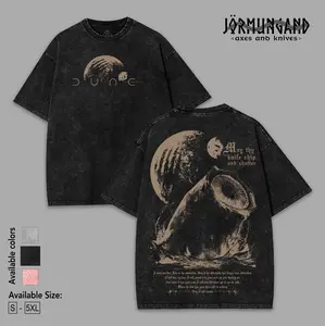 Dune Lightweight Acid Washed Tee, Gift For anime lover Menswear Top shirts men, Graphic tee, movie shirt, Streetwear Tshirt Cotton Fabric