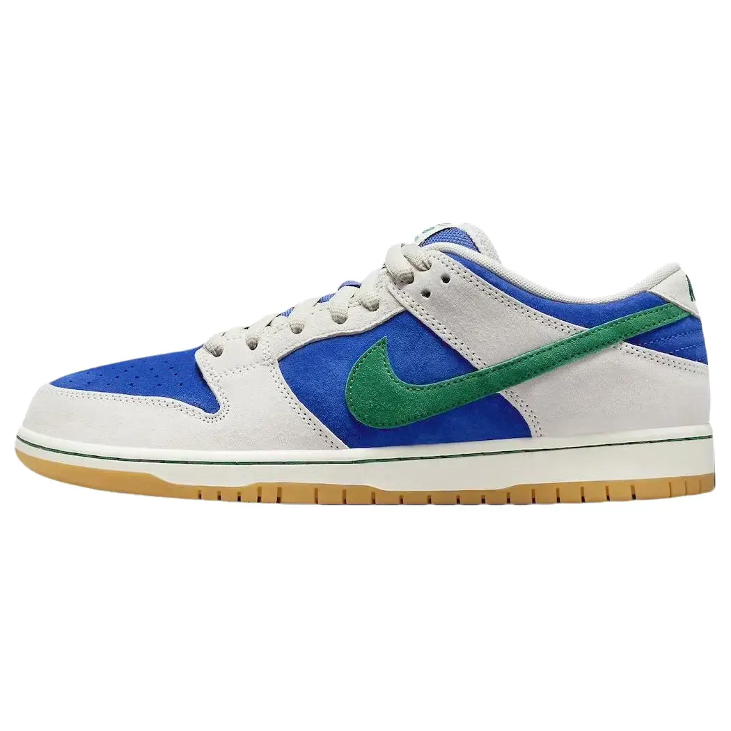 Nike Men's Dunk Low Pro SB 'Hyper Royal Malachite' Skateboarding Shoes, Leather Suede Sneakers with Grippy Sole, Iconic Look for Outdoor Skating & Outdoor Activities, Padded Cushion